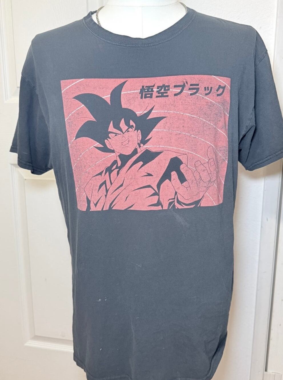 Dragon Ball Super Goku Black Men’s M Gray Pink Graphic Tee Anime Shirt
